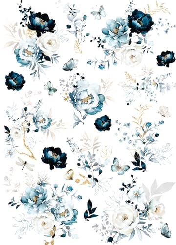 Blue Garden Reispapier, 29 x 40 cm (1 Stück) – für Möbel, Poster, Basteln, Decoupage von CRAFT KREATIVELY