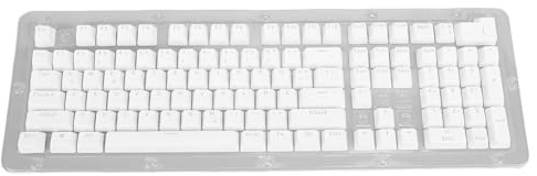 GOWENIC Minimalistisches Deutsches Tastenkappen-Set für Mechanische Tastaturen mit Transluzenter Technologie, ABS-Material für 61 64 68 84 87 96 98 100 104 108 Tastaturen, Einfache (White)