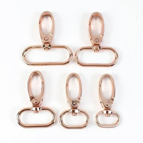 10/50 Stück Metallschnalle für Taschengurt, drehbarer Karabinerverschluss, Rucksack-Gurtband, Auslöseclip, Karabinerhaken, Handtaschenaufhänger, DIY-Zubehör, 16 mm, 50 Stück, Roségold