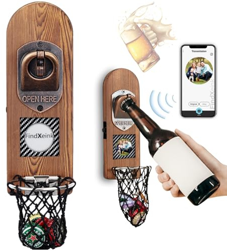 Bieröffner Wand mit Kronkorken Sammler, Magnetischer Flaschenöffner Wand, Wandflaschenöffner mit Auffangbehälter, Bier Geschenke für Männer, Papa, Ehemann, Bar Zubehör für Hause, Freien (Stil 7)