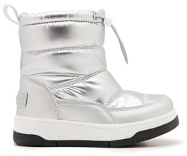 Conguitos Botas Acolchadas Nylon Forro Interior Pelo Plata - Botas infantiles para invierno cómodas (Plata/Talla 26)