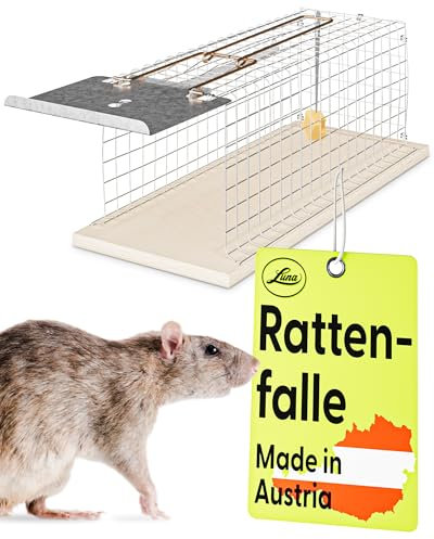 Luna® Rattenfalle lebend Made in Austria - Lebendfalle Ratte sicher für Kinder & Haustiere - Wiederverwendbare Lebendfalle Siebenschläfer - Tierfreundliche Rattenfallen - Ratten Lebendfalle - Rat Trap