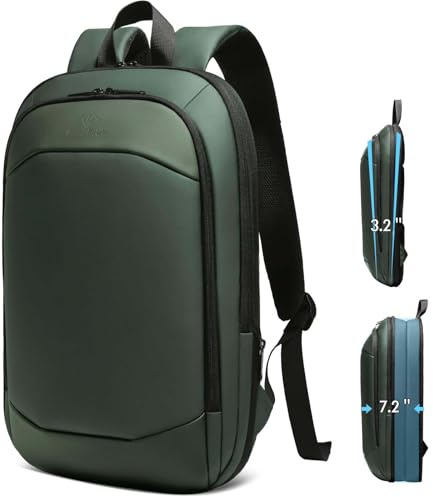 HEROIC KNIGHT Sac à Dos Ordinateur Portable 15.6 Pouces | Léger et Extensible Antivol Imperméable Fonctionnel pour Homme Elegant pour Loisirs Affaire Scolaire Zips YKK 20L (Vert)