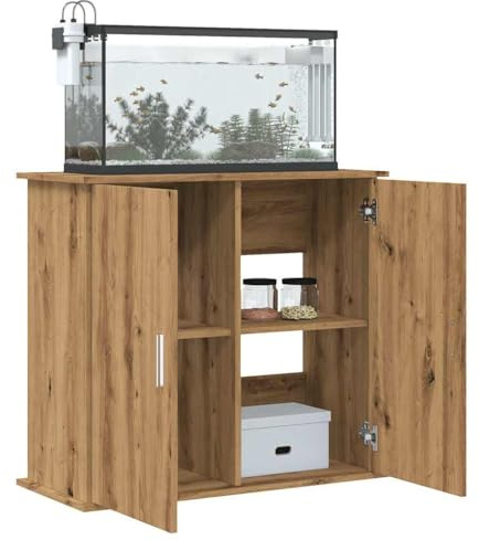 Gecheer Aquariumständer Artisan-Eiche 81x36x73 cm Holzwerkstoff Aquarium Unterschrank Aquarienschrank/ 857285