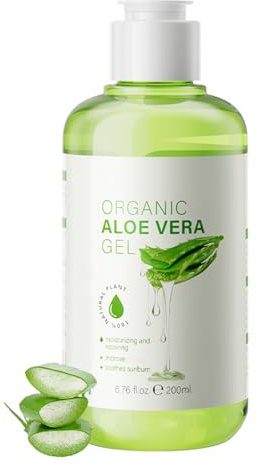 Gel di aloe vera puro 100%, gel idratante naturale all'aloe vera, idratante quotidiano per viso, capelli e corpo, lenitivo e nutriente, cura doposole, 200 g