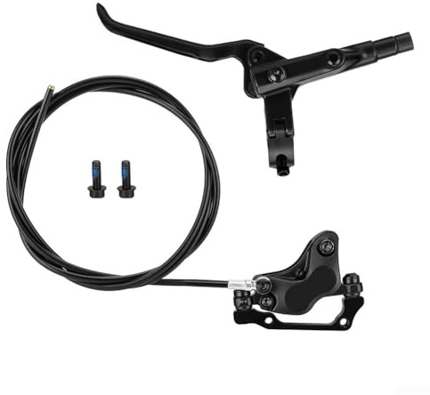 Gdfnmogo Mountain Kit de freins à disque hydrauliques pour vélo, étriers à 4 pistons en alliage d'aluminium avec lignes avant fendues de 850 mm et arrière de 1550 mm, freinage puissant (arrière