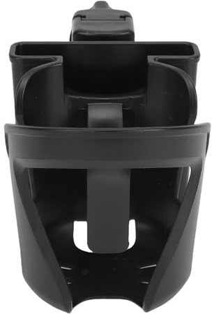 Fdit Portavasos Compacto y Portátil para Cochecito con Soporte para Teléfono, Diseño Multifuncional, Rotación de 360 ​​Grados para Cochecito y Bicicleta (Black)