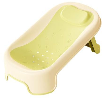 Soporte de baño para bebé, soporte portátil para tumbarse, bañera para recién nacidos con red de ducha antideslizante, bañera para recién nacidos (verte)