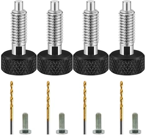 Confezione da 4 robuste viti di bloccaggio a molla in acciaio inox zigrinato a sgancio rapido per vari usi e bulloni di montaggio per mobili