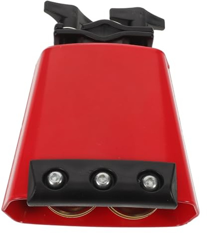 Abaodam Metall Kuhglocke mit Dämpfungsstreifen Rote Montierbare Schlagzeug Kuhglocke für Leises Üben Klarer Klang Langlebiges Percussion Zubehör für Drumsets