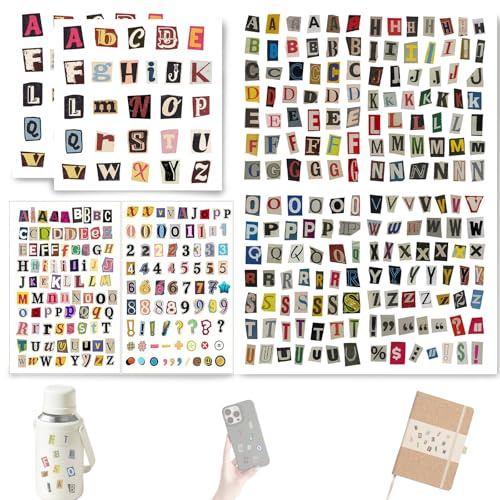 Zlokdraxy 181 Autocollants de Lettres Auto-adhésifs - Stickers Scrapbooking Vintage en PVC Étanche - Accessoires pour Journaling, Album Photo, Planer, DIY et Décoration