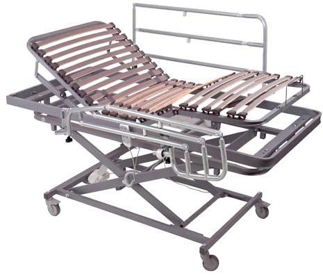 Ferlex Cama articulada eléctrica 105x190 con Carro Elevador y barandillas | Cama articulada eléctrica con Carro Elevador y barandillas abatibles Somier articulado de 4 Planos Altura Regulable 43-83 cm