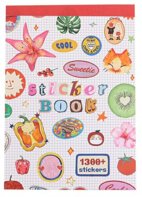 Wusejosapi Cuaderno de Pegatinas, Álbum de Pegatinas, Pegatinas para Scrapbook, con Más de 1300 Lindos Adhesivos Decorativos para Journaling, Scrapbooking, Manualidades y Decoración de Cuadernos