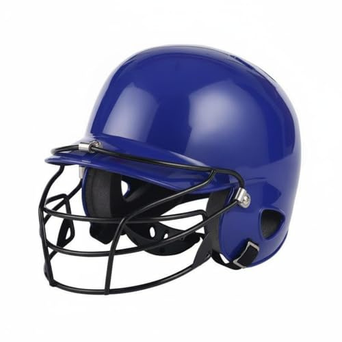 KQFCAZRE Casque de Baseball Enfant Batting Garde Visage Éponge Intérieur Entrées d'air Résistance Chocs pour Enfants Entraînement Collectif, Bleu, Adulte A