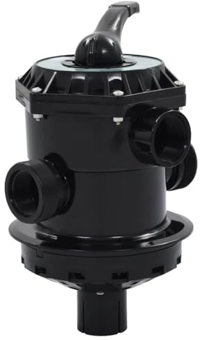 Ziaphsol Vanne multi-voies pour filtre à sable ABS 1,5 - Vanne à 6 voies avec levier - Raccords de tuyau de 38 mm pour système de filtration de piscine - Cycle de rinçage