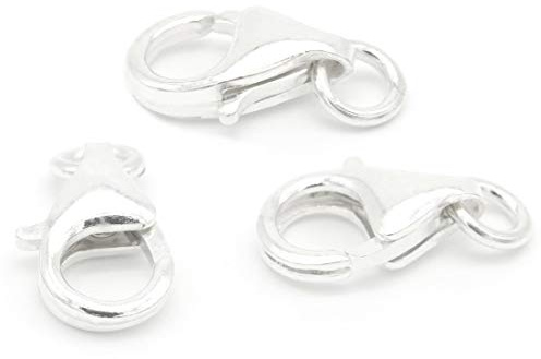 NaturSchatulle Karabinerverschluss 100% Sterling Silber 925 I 5 Stück Schmuckverschluss 12mm Karabinerhaken Kettenverschluss Basteln Schmuckherstellung