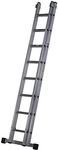 Extension Ladders Youngman Trade 200 EN131 Triple & Double Section Aluminium (2 Section 8 Rung 2.51m Closed - 3.96m Open)
