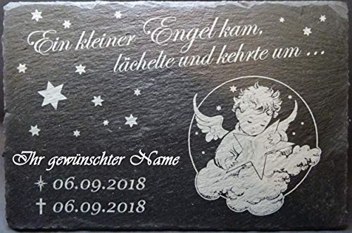 RaRu GRABPLATTE/GEDENKTAFEL für STERNENKINDER, mit Gravur, für den Innen- und Außenbereich geeignet.