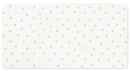 Kate Spade New York Decorative Desk Pad, Vegan Leather Keyboard and Mouse Pad for Desktop, Gold Dot with Script