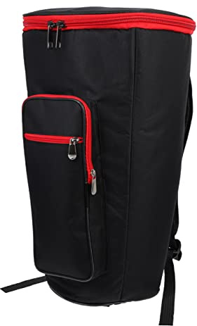 Djembe Drum Bag 12 Zoll, Djembe Rucksack Gepolsterte Gigbag mit Schultergurt, Zubehörtaschen, doppellagig, Djembe Drum Tragetasche