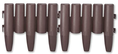 SUBTLETY 14m Bordatura del Prato con Effetto Legno 28x24x1cm Bordo per Aiuole in Plastica Bordi Decorativi di Falciatura Recinto di Delimitazione 50 Pezzi per Giardino Parterre (Marronee)