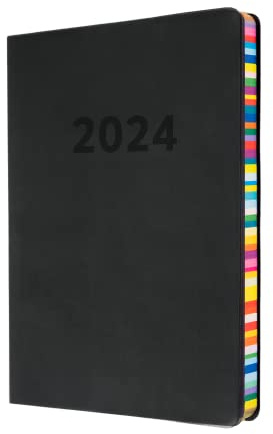 Collins ED153.U96-24 Edge Rainbow 2024 Terminkalender A5 Wochenansicht – Lifestyle-Planer und Organizer für Büro, Arbeit, persönlich und Zuhause – Januar bis Dezember 2024 Terminkalender –