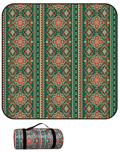 AHDFY Picknickdecke 300x300, XXL Picknickdecke mit Wasserdichter Rückseite, Tragbare Picknick Decke Outdoor, Dicke Picknickdecke Gepolstert für Camping, Picknick, Wandern,C,300x300cm