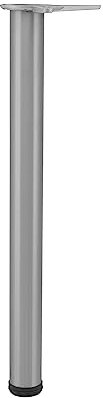 camar Tischfuß verstellbar 470-500mm rund ø 60mm, Metall Tischbein höhenverstellbar, Edelstahl gebürstet