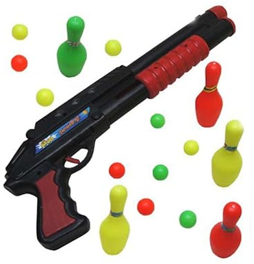 Escopeta Recortada de Bolas + Bolos | Arma de Juguete para niños - Rifle inofensivo y Divertida para Jugar