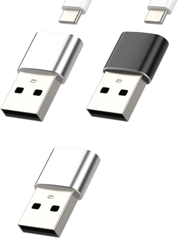 Adaptateur USB C vers USB Chargeur Rapide(Lot de 3) Accessoire Prise USBC Cable USB A Secteur Adapter Compatible pour Samsung Huawei Xiaomi Redmi Iphone Apple Embout Charge Cordon Convertisseur