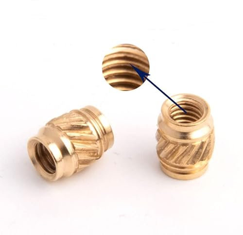 Gewindeeinsatz M3 M4 M5 M6 Heiße Schmelze Messing Insert Nuss Kupfer Wärme Knurled Gewinde Einfügung Edelstahl Injektion geformt eingebettete Befestigungselemente 0707 (Color : 20PCS_M4X8.15-OD6.22(2