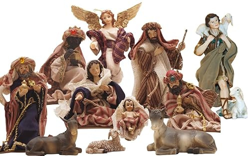 FADEDA 11 x orientaliska krubbfigurer, omklädningsfigurer/höjd: 28 cm/handmålad/detaljerade krubbfigurer – julbord, dekoration, krubbtillbehör