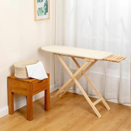 Table a Repasser pour Centrale Vapeur，Planche À Repasser Professionnelle En Bois, Planche À Repasser En Bois Massif, Table De Support De Table À Repasser Pliable, Réglage De La Hauteur Sur 3 Niveaux E