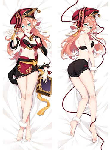 RuiHao Anime Kissenbezug Manga Kissenhülle Für Genshin Impact Yanfei,Anime Pillowcase Digitaler Doppelseitiger Druck Kissenbezug,Seitenschläferkissen Bezug,Bedding Umarmungskissen Bezu
