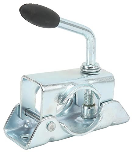 BusoTh 48mm Jockey Wheel Split Clamp, Galvanized Iron Trailer RV Support Mount, Jockey Wheel Clamp Trailer Jack Wheel Split Clamp Prop Stand Support Mount Replacement for Pipe Diameter