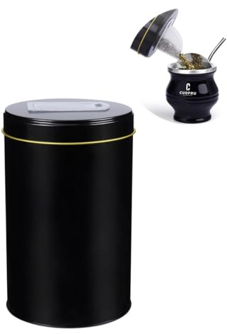 Cuopru Yerbero Yerba Mate - Recipiente con boquilla, tapa de vertido, fácil de rellenar, apto para dispensador de azúcar, té, café, café molido (marrón)