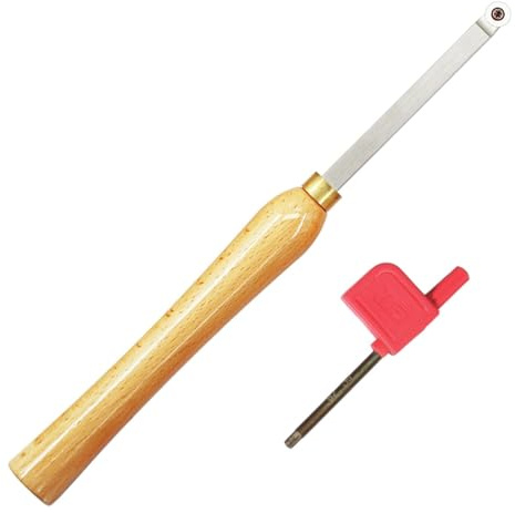 Utensile per tornitura del Legno con scalpello per tornio con Punta in Metallo Duro, Utensili per tornitura del Legno con Finitura da 320 mm con taglierina per Inserti in Metallo Duro Rotondo 12X2,5