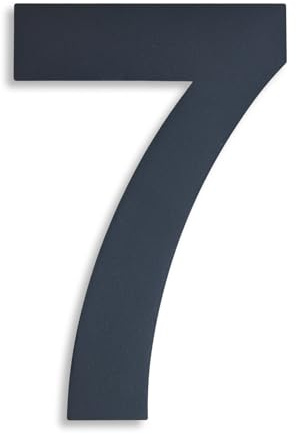 KTC-HOME - PREMIUM Hausnummer Anthrazit inkl. Montagematerial - pulverbeschichtet - Arial - Höhe 20 cm - RAL 7016 - rostfrei & wetterfestes Hausnummernschild - Hausnummer 7 -
