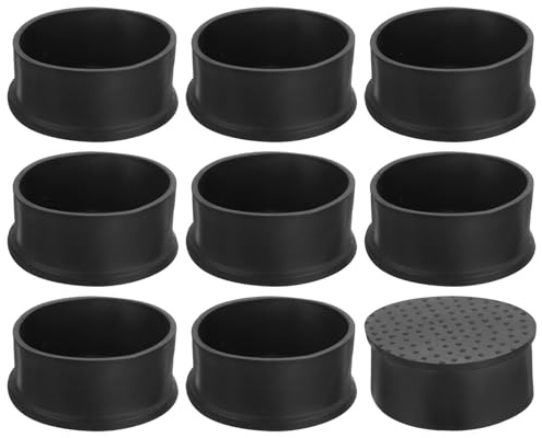 sourcing map Stuhlbeinkappen, passend für OD 80 mm, abriebfeste PVC-Stuhlbeinspitzen, rutschfeste Stuhlbein-Bodenschoner, runde Tischabdeckungen, Endkappen für Möbel, Schwarz, 9 Stück