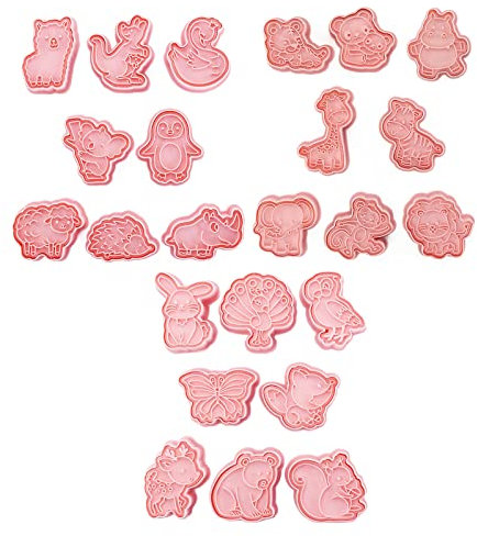 Set di 24 formine per biscotti a tema animali dei cartoni animati stampini per biscotti stampini per biscotti da cucina strumenti per biscotti set di formine per biscotti per biscotti per bambini per