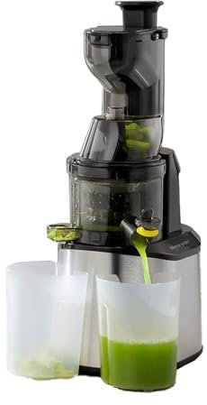 HmLotd Exprimidor De Prensa En Frío Separación De Jugo Extractor De Jugo De Gran Calibre De Frutas Y Verduras para El Hogar Máquinas Exprimidoras Profesionales De Masticación Lenta De 150 W Fácil