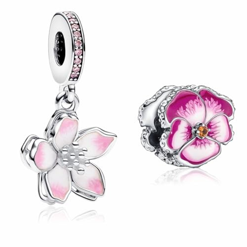 MSPOVOF Mom Charms Herz Anhänger S925 Sterling Silber Bead für Armband Halsketten Schmuck Geschenk für Damen Frauen