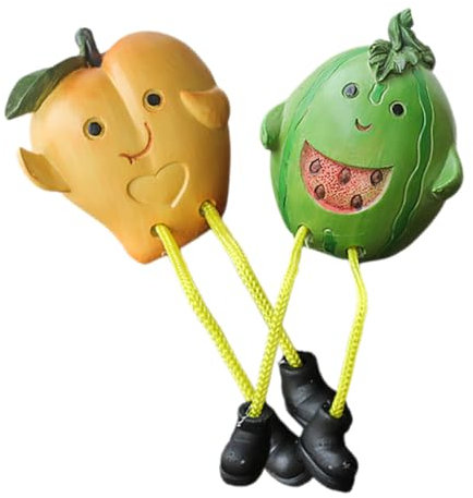 ABOOFAN 2pcs Fruit Sculpture Statue Resin Doll Figurine Kitchen Ornaments for Birthday