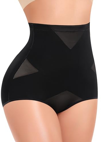 YARRCO Culotte Gainante Femme Ventre Plat Culottes Sculptantes Taille Haute Gaine Amincissante Invisible Panty Gainant Shapewear Slips Minceur Body Shaper (#1 Noir Mixte,XL)