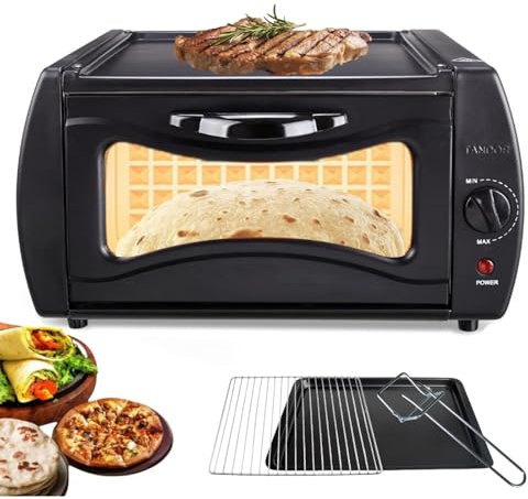 Oven Pizza Maker 15L Countertop Electric Pizza Oven Indoor, Bread Maker with Temperature Control - Mini Pizza Oven for Home Use