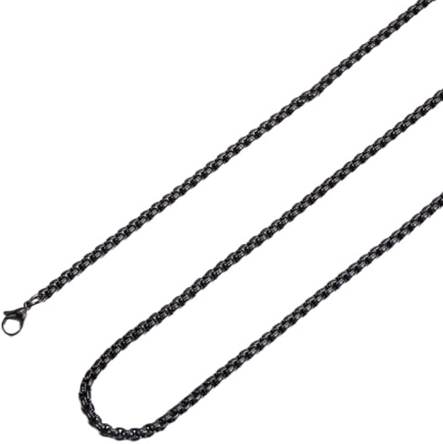 SUNNYCLUE 2 Pack 24Inch Square Rolo Chain Necklace Box Chain | 4mm, Stainless Steel, Box Chain, Lobster Clasps, Jewelry Making Supplies, For Women