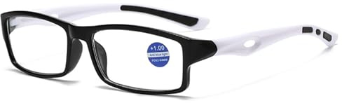 Lanomi Schmal Lesebrille mit Blaulichtfilter Herren Damen Rechteckig Sehhilfe Flexibel Anti Blaulicht Kunststoffe Brille mit Sehstärke