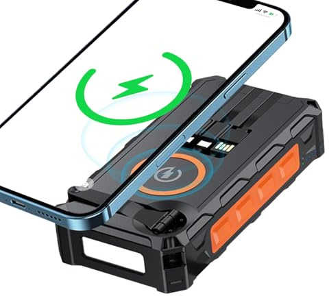 Solbatteripowerbank Bärbar Vattentät Vikbar Solcellsladdare Med Alarm Och