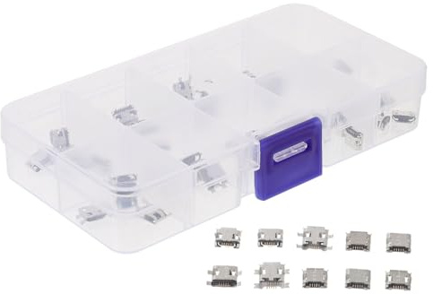 UKCOCO 50pièces Lot de Adaptateurs Micro-USB Broches Femelle Connecteur USB Standard pour Réparation De Ports
