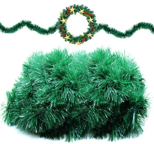 RUNYU Künstlich Tannengirlande 15M Weihnachtsgirlande Grün Girlande für Weihnachten Dekoration Outdoor Indoor Hochzeit Party Kränze Dekorationen (Breite 9cm)